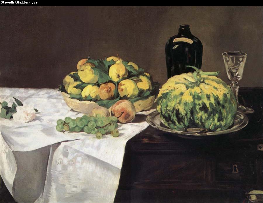 Edouard Manet Fruits et Melon sur un Buffet